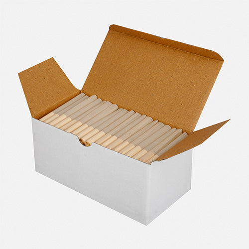 Box of 170 84 mm 8 mm diameter hemp paper tubes with spiral paper tip